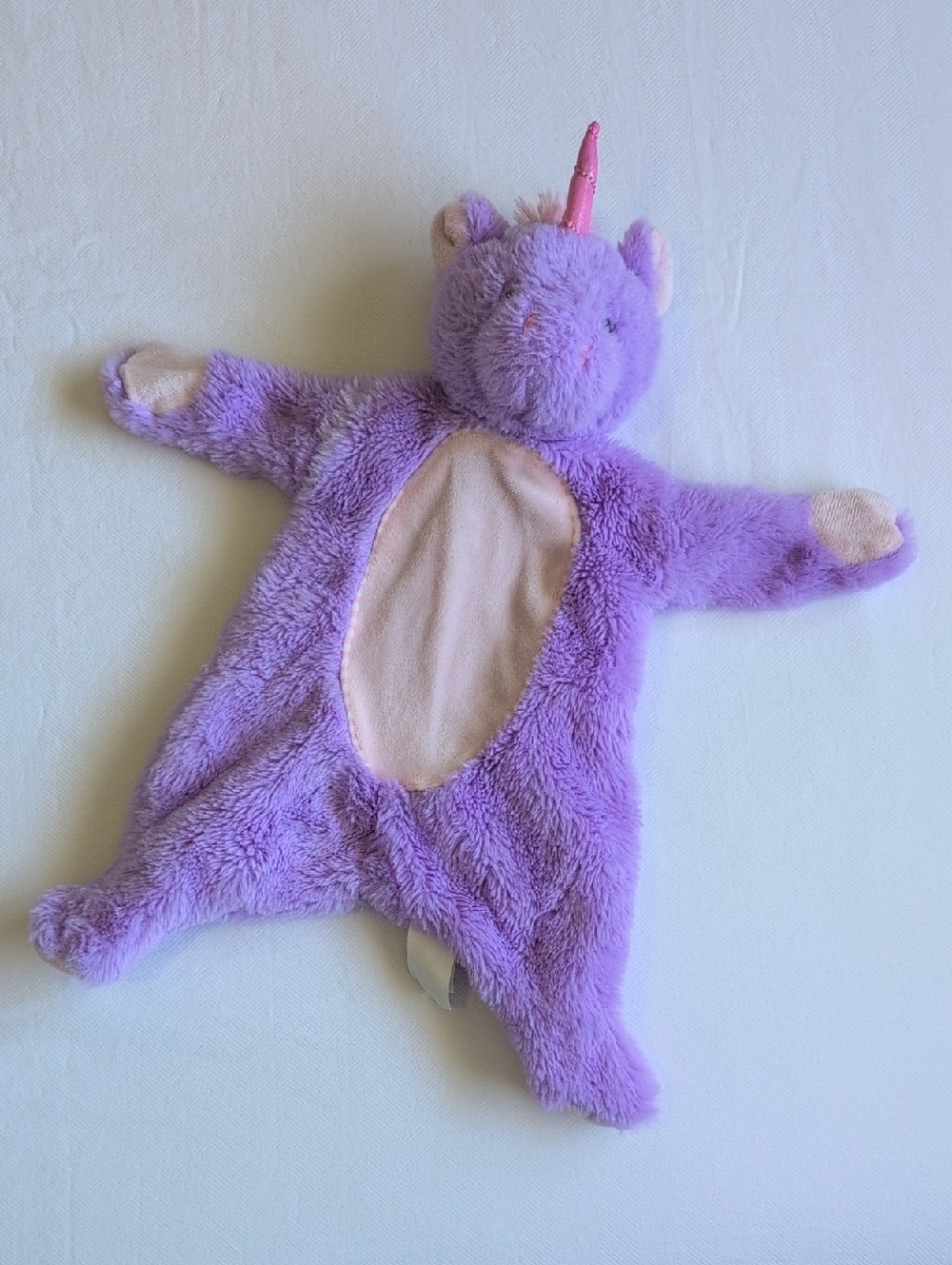 kellytoy unicorn lovey baby sensory rattle plush toy with crinkle paper purple